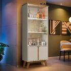 Cristaleira Para Sala De Jantar 2 Portas Vidro Off White Cina