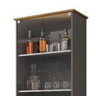 Cristaleira Para Sala De Jantar 2 Portas Vidro Titanium Cinam