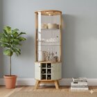 Cristaleira Para Sala De Jantar Curvo 2 Portas Com Vidro 67cm