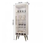 Cristaleira Pérola Com 1 Porta De Vidro Adega E Iluminação Le