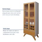 Cristaleira Reflecta 100% Mdf 2 Portas Pés Em Madeira Maciça