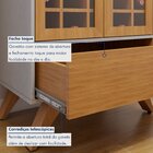 Cristaleira Reflecta 100% Mdf 2 Portas Pés Em Madeira Maciça