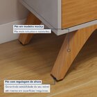 Cristaleira Reflecta 100% Mdf 2 Portas Pés Em Madeira Maciça