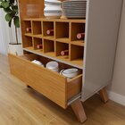 Cristaleira Reflecta 100% Mdf 2 Portas Pés Madeira Maciça Com