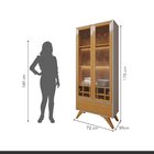 Cristaleira Reflecta 100% Mdf 2 Portas Pés Madeira Maciça Com