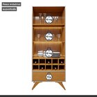 Cristaleira Reflecta 100% Mdf 2 Portas Pés Madeira Maciça Com