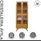 Cristaleira Reflecta 100% Mdf 2 Portas Pés Madeira Maciça Com