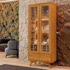 Cristaleira Reflecta 100%mdf 2 Portas Pés Em Madeira Maciça N