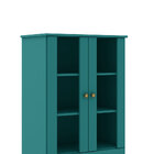 Cristaleira Retrô 2 Portas Com Vidro 1 Gaveta Turquesa Movelb