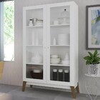 Cristaleira Retrô 2 Portas De Vidro Branco - Panorama Móveis