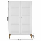 Cristaleira Retrô 2 Portas De Vidro Branco - Panorama Móveis