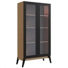 Cristaleira Retrô 2 Portas De Vidro Preto - Panorama Móveis