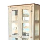 Cristaleira Retrô 2 Portas Vidro Lateral Madeira Maciça Branc