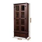 Cristaleira Retrô 2 Portas Vidro Madeira Maciça Imbuia D106 S