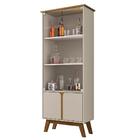 Cristaleira Retrô 2 Portas Vidro Off White Cinamomo Manzana S