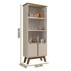 Cristaleira Retrô 2 Portas Vidro Off White Cinamomo Manzana S