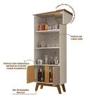 Cristaleira Retrô 2 Portas Vidro Off White Cinamomo Rattan Ma