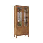 Cristaleira Retrô 2 Portas Vidro Pés Madeira Cedro 73cm Lyra