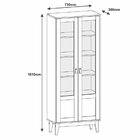 Cristaleira Retrô 2 Portas Vidro Pés Madeira Cedro 73cm Lyra