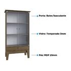 Cristaleira Retro 3 Portas De Vidros 3 Prateleiras Ameixa