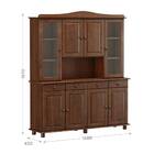 Cristaleira Retrô 8 Portas E 4 Gavetas Em Madeira Maciça Rubi