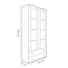 Cristaleira Retrô Amarelo 2 Portas De Vidro E 2 Gavetas