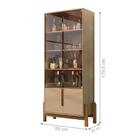 Cristaleira Retrô Cherie Champagne Cedro 2 Portas De Vidro