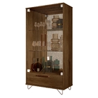 Cristaleira Retrô Luxo Canela Madeirado