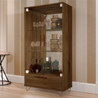 Cristaleira Retrô Luxo Canela Madeirado