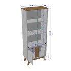 Cristaleira Retrô Madri 4 Portas 70cmx180cm Naturalle/off Whi