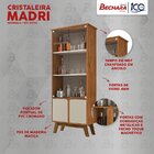 Cristaleira Retrô Madri 4 Portas 70cmx180cm Naturalle/off Whi