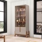 Cristaleira Retrô Paris Off White Cedro 2 Portas