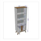 Cristaleira Retrô Portas De Vidro Fecho Magnético Pés Madeira