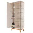 Cristaleira Ripada Com 2 Porta Nantes Pérola