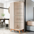 Cristaleira Ripada Com 2 Porta Nantes Pérola