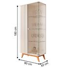 Cristaleira Ripada Com 3 Prateleiras De Vidro Dijon Pérola