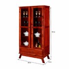 Cristaleira Roma Pinus Com Hdf Porta De Vidro Retrô Mel