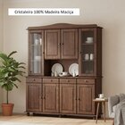 Cristaleira Rústica 100% Madeira Maciça 4+4 Portas Para Sala