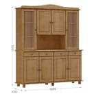 Cristaleira Rústica 100% Madeira Maciça 4+4 Portas Para Sala