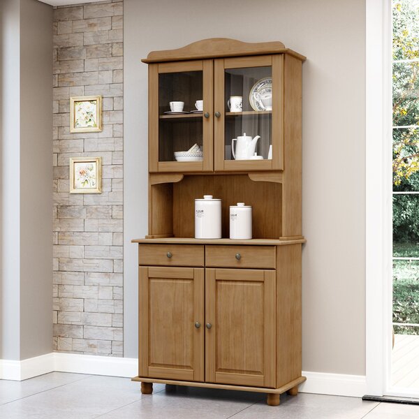 Cristaleira Rústica 100% Madeira Maciça 4 Portas Para Sala De