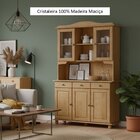 Cristaleira Rústica 100% Madeira Maciça 5 Portas Para Sala De