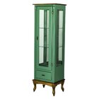 Cristaleira Rústica 1 Porta 1 Gaveta 3 Prateleiras Vidro e Es