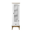 Cristaleira Rústica 1 Porta 1 Gaveta e Espelho Pés Luiz XV Br