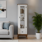 Cristaleira Rústica 1 Porta 1 Gaveta e Espelho Pés Luiz XV Br