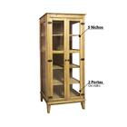 Cristaleira Rústica 2 Portas 4 Prateleiras Cera Mel - Casatema