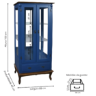 Cristaleira Rústica De Madeira 2 Portas, 1 Gaveta E Pés Luiz