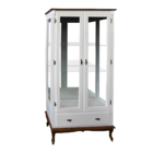 Cristaleira Rústica De Madeira 2 Portas, 1 Gaveta E Pés Luiz