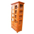 Cristaleira Rústica Equatorial Em Madeira De Demolição - Cód