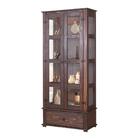 Cristaleira Rústica Madeira Maciça 2 Portas Vidro Lateral D10