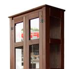 Cristaleira Rústica Madeira Maciça 2 Portas Vidro Lateral D11